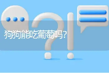 狗狗能吃葡萄吗？