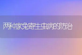 两种家兔寄生虫病的防治