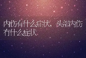 内伤有什么症状，头部内伤有什么症状