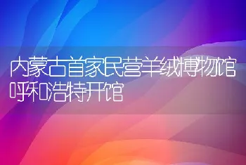 内蒙古首家民营羊绒博物馆呼和浩特开馆