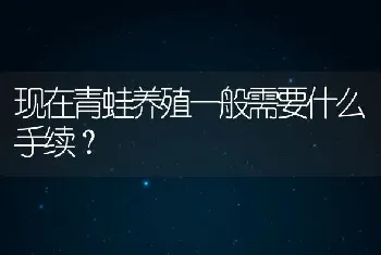 现在青蛙养殖一般需要什么手续？