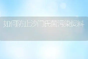 如何防止沙门氏菌污染饲料