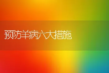 预防羊病六大措施