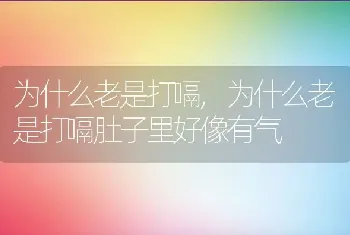 为什么老是打嗝，为什么老是打嗝肚子里好像有气