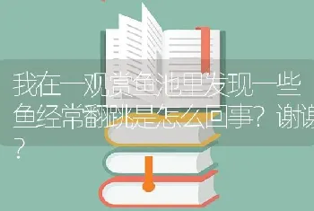 我在一观赏鱼池里发现一些鱼经常翻跳是怎么回事？谢谢？