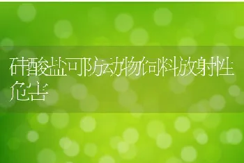 硅酸盐可防动物饲料放射性危害