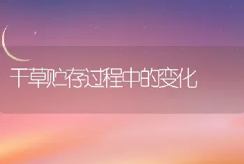 干草贮存过程中的变化