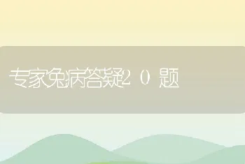 专家兔病答疑20题