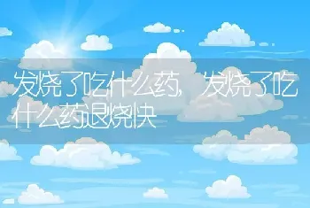 发烧了吃什么药，发烧了吃什么药退烧快