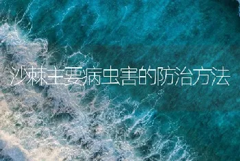 沙棘主要病虫害的防治方法