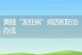 黄鳝“发狂病”病因和防治办法