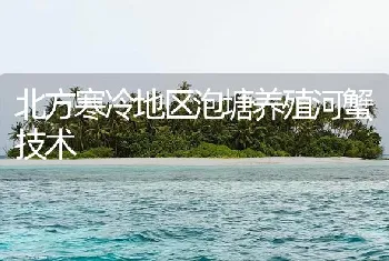 北方寒冷地区泡塘养殖河蟹技术