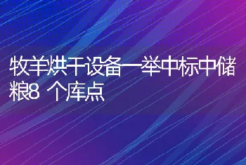 牧羊烘干设备一举中标中储粮8个库点