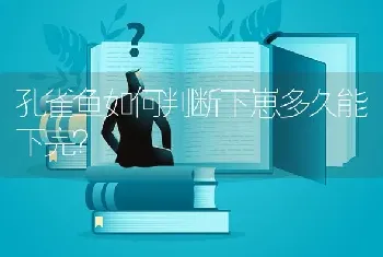 孔雀鱼如何判断下崽多久能下完？