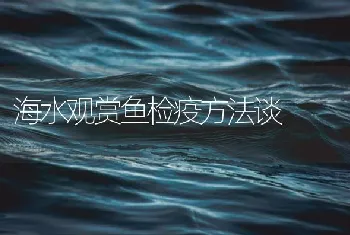 海水观赏鱼检疫方法谈