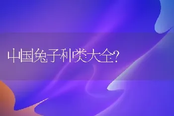 中国兔子种类大全？