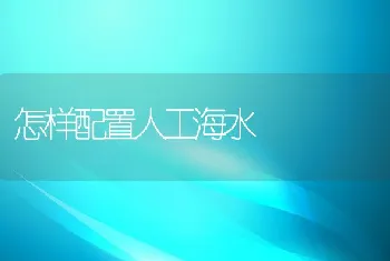 怎样配置人工海水