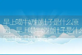 早上喝牛奶拉肚子是什么原因，早上喝牛奶拉肚子是什么原因晚上喝没事