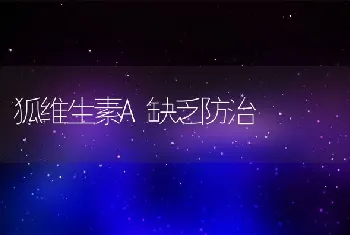 狐维生素A缺乏防治