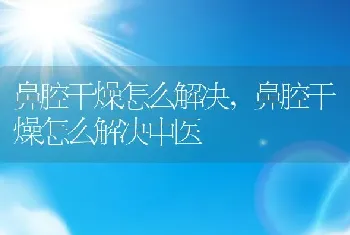 鼻腔干燥怎么解决，鼻腔干燥怎么解决中医