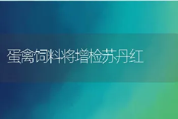 蛋禽饲料将增检苏丹红