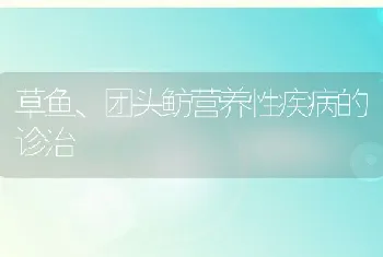 草鱼、团头鲂营养性疾病的诊治