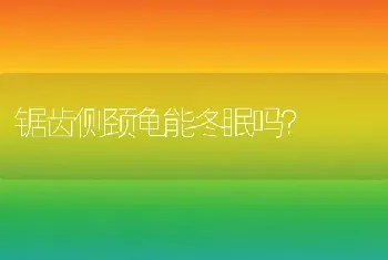 锯齿侧颈龟能冬眠吗？