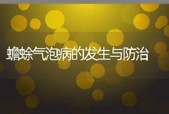 蟾蜍气泡病的发生与防治