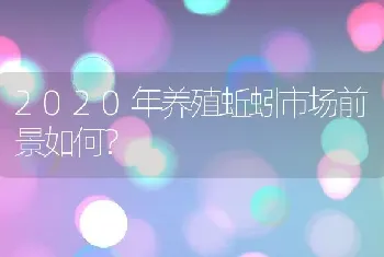 2020年养殖蚯蚓市场前景如何？