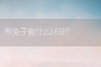 养兔子有什么坏处？