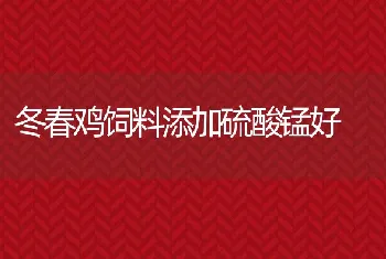 冬春鸡饲料添加硫酸锰好