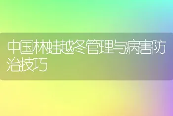 中国林蛙越冬管理与病害防治技巧