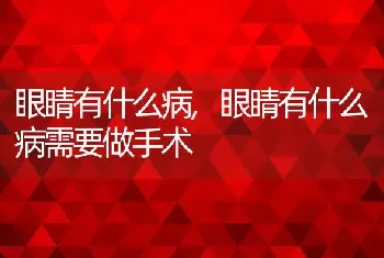 眼睛有什么病，眼睛有什么病需要做手术