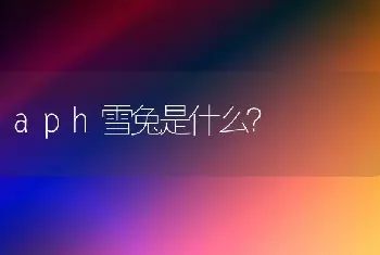 aph雪兔是什么？