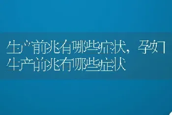 生产前兆有哪些症状，孕妇生产前兆有哪些症状