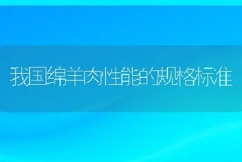 我国绵羊肉性能的规格标准