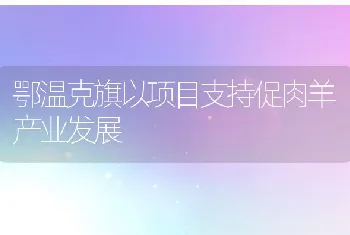 鄂温克旗以项目支持促肉羊产业发展