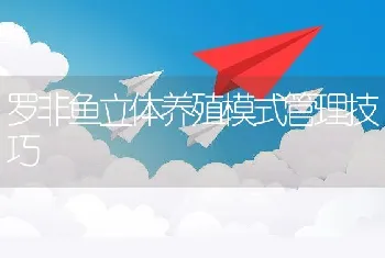 罗非鱼立体养殖模式管理技巧