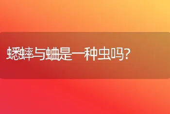 蟋蟀与蛐是一种虫吗？