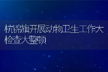 杭锦旗开展动物卫生工作大检查大整顿