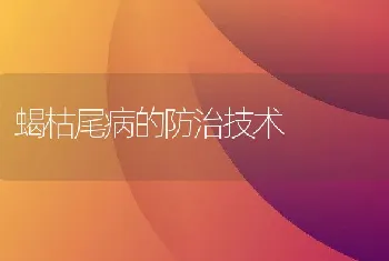 蝎枯尾病的防治技术