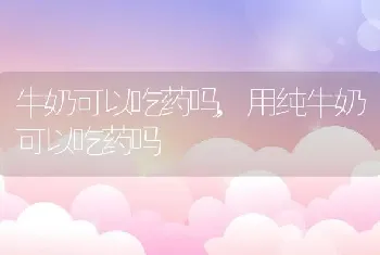 牛奶可以吃药吗，用纯牛奶可以吃药吗