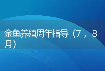 金鱼养殖周年指导（7,8月）