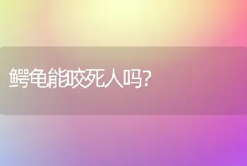 鳄龟能咬死人吗？