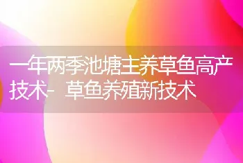 一年两季池塘主养草鱼高产技术-草鱼养殖新技术