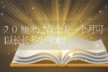 20厘米过背金龙一个月可以长长多少厘米？