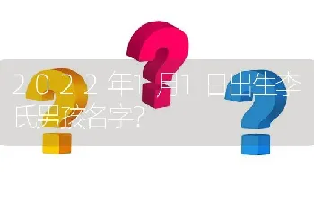 2022年1月1日出生李氏男孩名字？