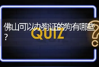 佛山可以办狗证的狗有哪些？