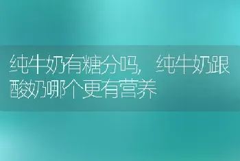 纯牛奶有糖分吗，纯牛奶跟酸奶哪个更有营养