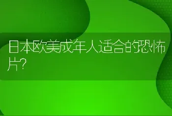 日本欧美成年人适合的恐怖片？